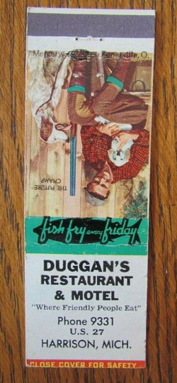 Duggans Restaurant & Motel - Matchbook